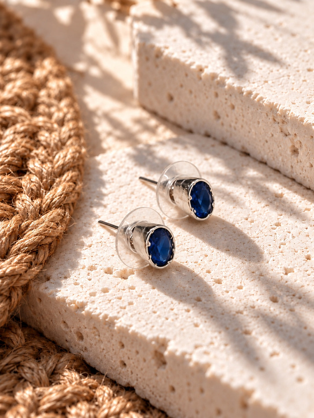 Niska oval AD Stone Silver Replica earrings – product view 7