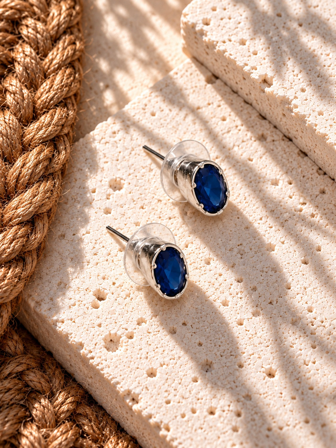 Niska oval AD Stone Silver Replica earrings – product view 8