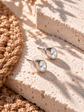 Niska white oval AD Stone Silver Replica earrings view 4