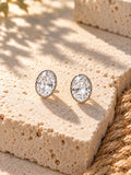 Niska white oval AD Stone Silver Replica earrings view 5