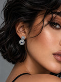 Niska blue AD Stone Silver replica drop earring worn by model