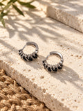 Niska Black AD Stone Silver Replica Hoop Earrings ER26N20106 image 7