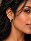 Niska AD Stone Silver Replica Hoop Earrings ER26N20107 – model close-up