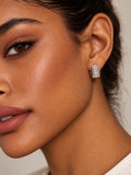 Niska Silver replica AD Stone hoop earring worn by model