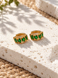 Niska green AD Stone Silver replica hoop earrings – product view 03