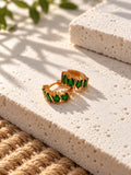 Niska green AD Stone Silver replica hoop earrings – product view 07