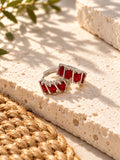 Niska red AD Stone Silver Replica hoop earrings ER26N20110 view 3