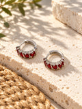 Niska red AD Stone Silver Replica hoop earrings ER26N20110 view 9