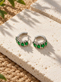 Green AD Stone Silver Replica hoop earrings — Niska ER26N20111