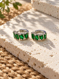Green AD Stone Silver Replica hoop earrings — Niska ER26N20111