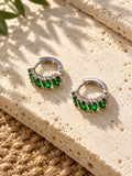 Green AD Stone Silver Replica hoop earrings — Niska ER26N20111