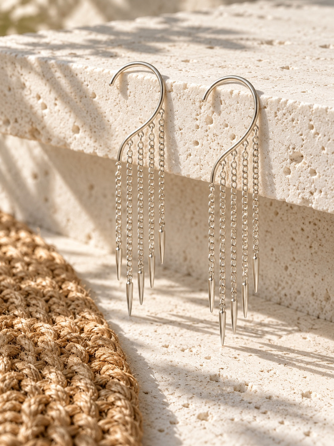 Niska Silver replica chain tassel back ear earrings product view
