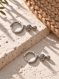 Niska AD Stone Silver Replica Hoop Earrings product view 5
