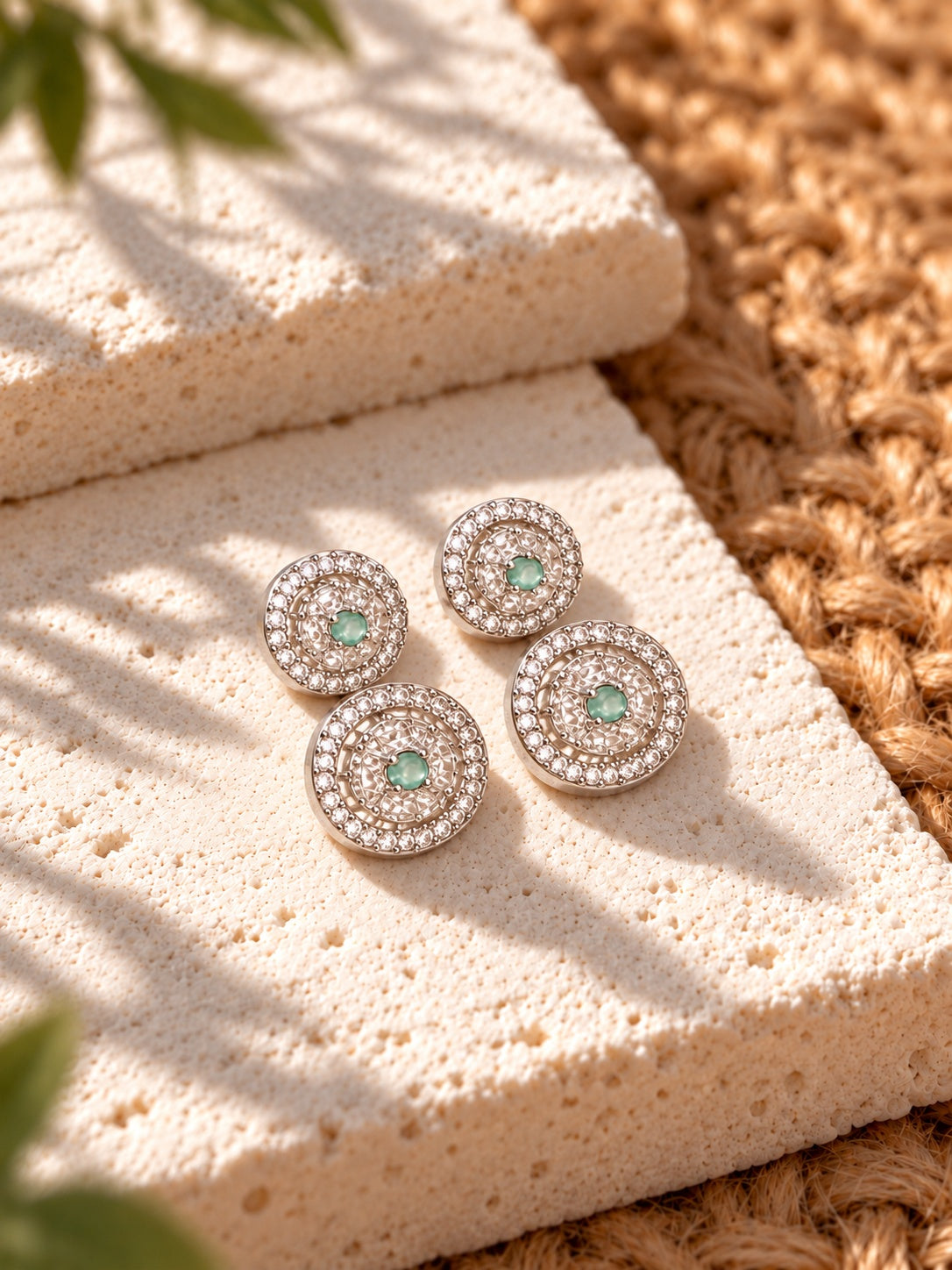 Niska AD Stone Silver Replica Drop Earrings ER26N20117 – model view
