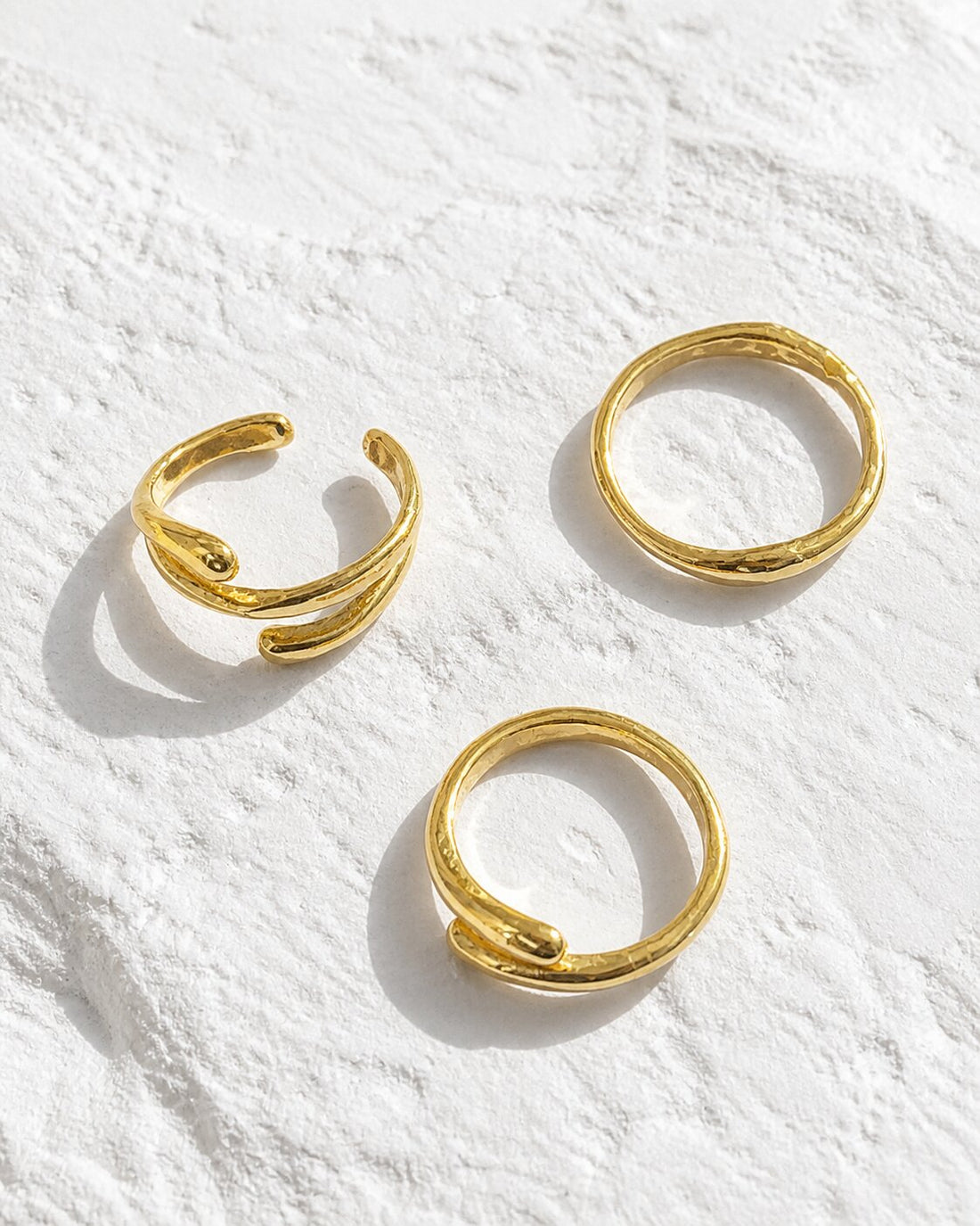 Niska Gold Luxe Open Rings (Set of 3)