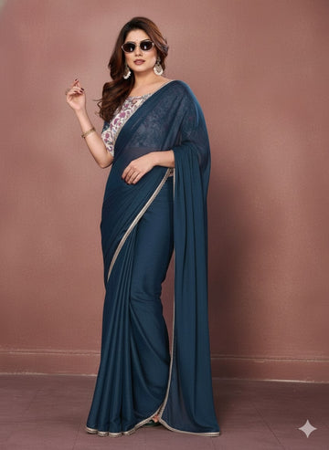 Georgette Silk Sarees Blue