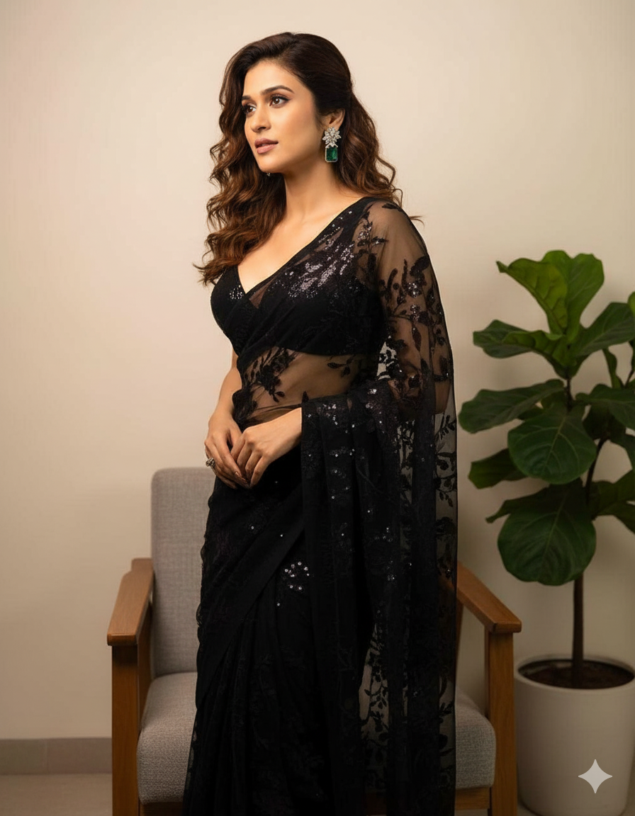 Designer Georgette Embroidered Saree