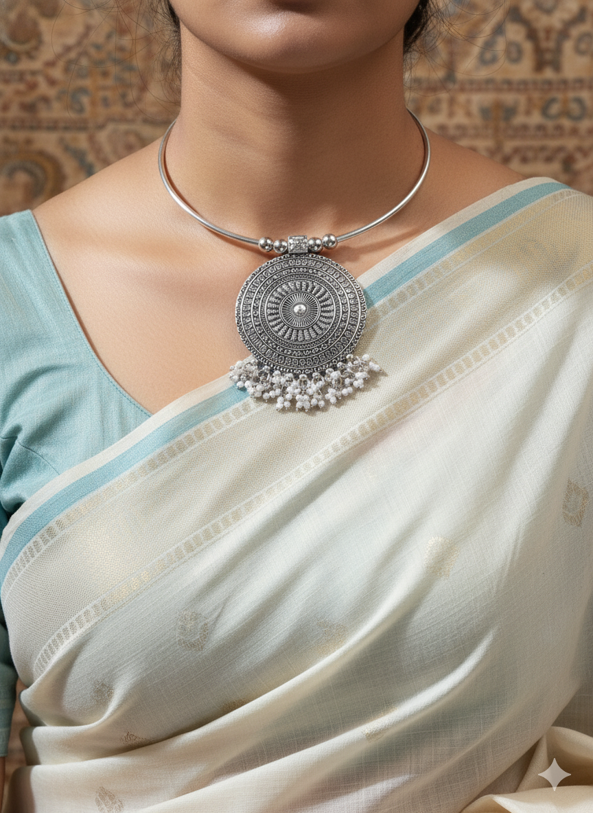 Divya Silver Necklace