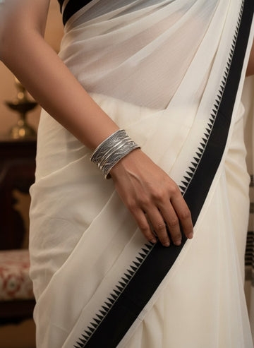 Niska Silver Oxidized Bracelet Cuff