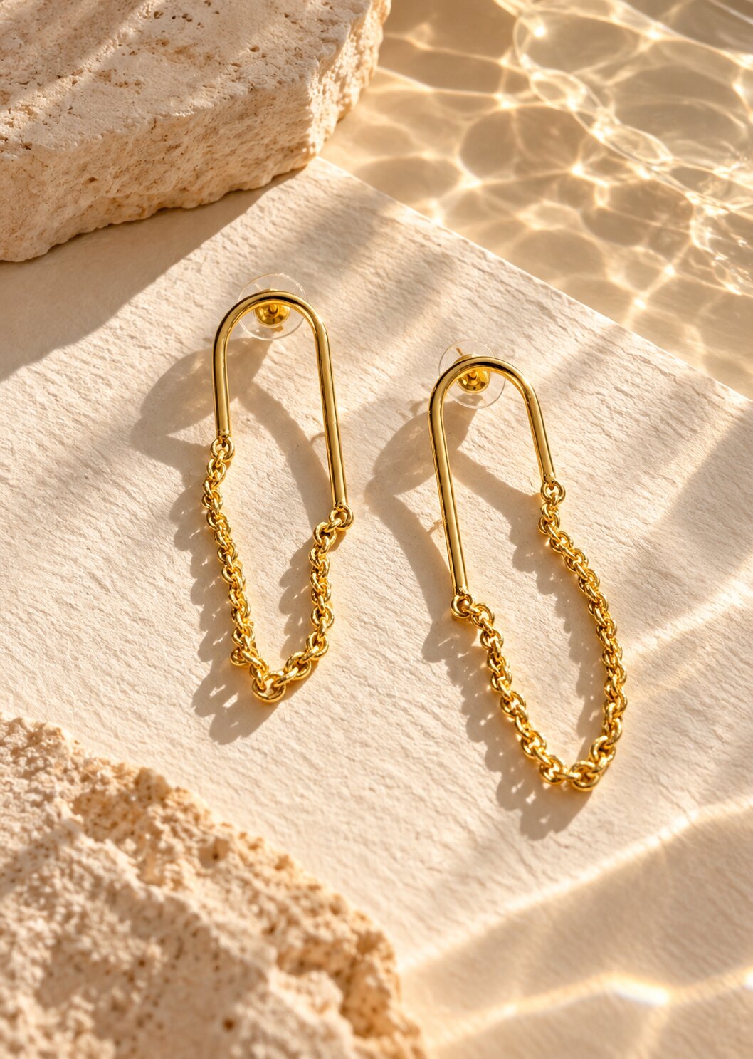 Minimalist Gold Chain Drop Earrings