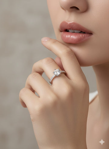 Niska Rhodium-Plated Openable Adjustable Ring with Pear-Cut & Baguette Cubic Zirconia