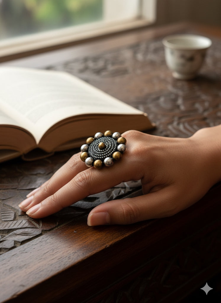 Pallavi Silver Filigree Ring