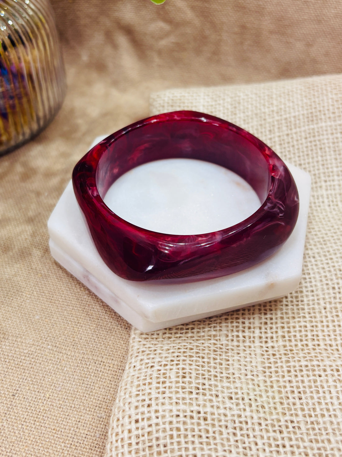 Exaggerated Color Block Resin Bangles