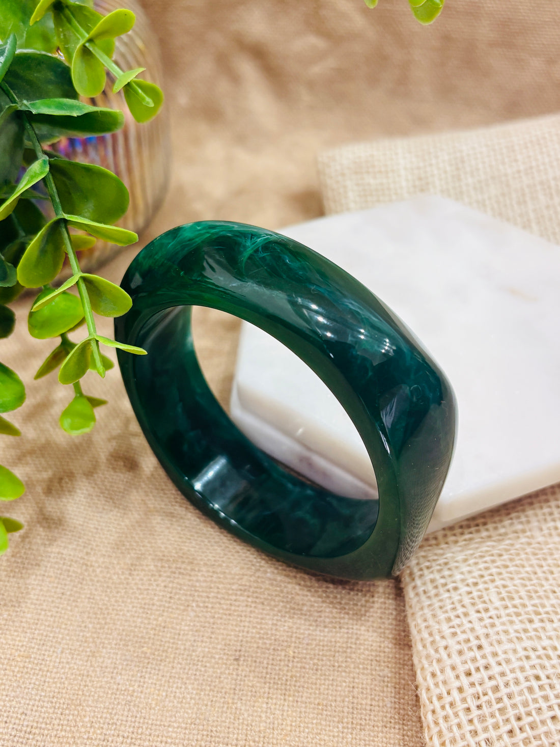 Exaggerated Color Block Resin Bangles