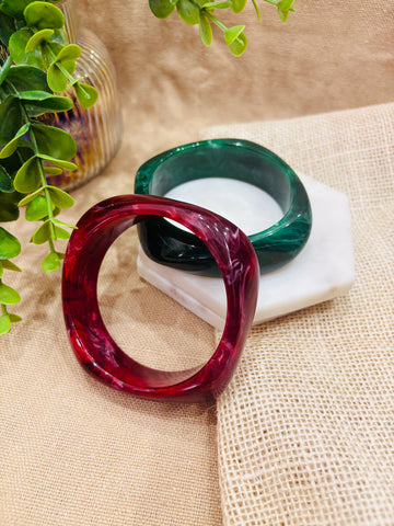 Exaggerated Resin Bangles Pack of 2