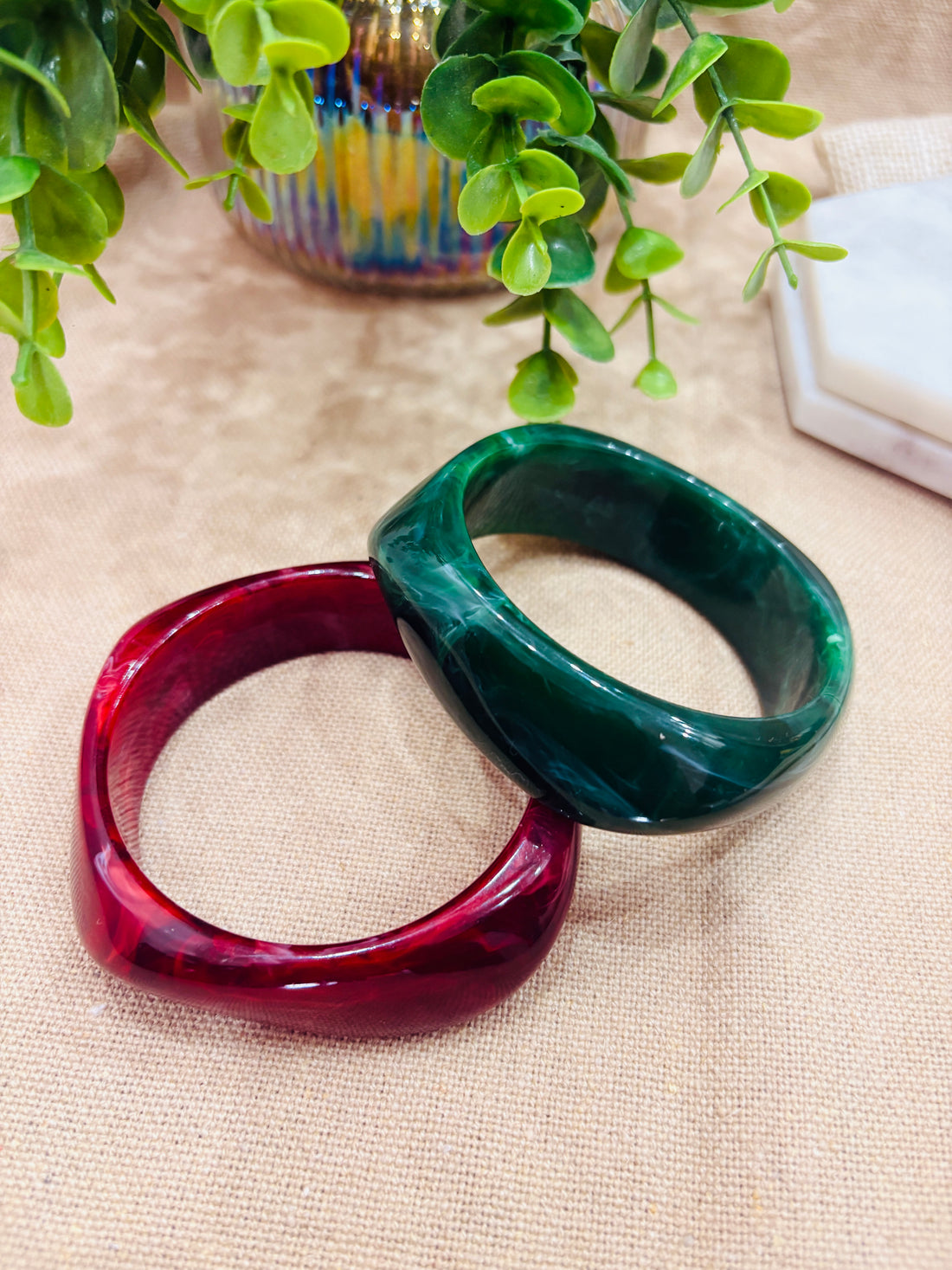 Exaggerated Resin Bangles Pack of 2