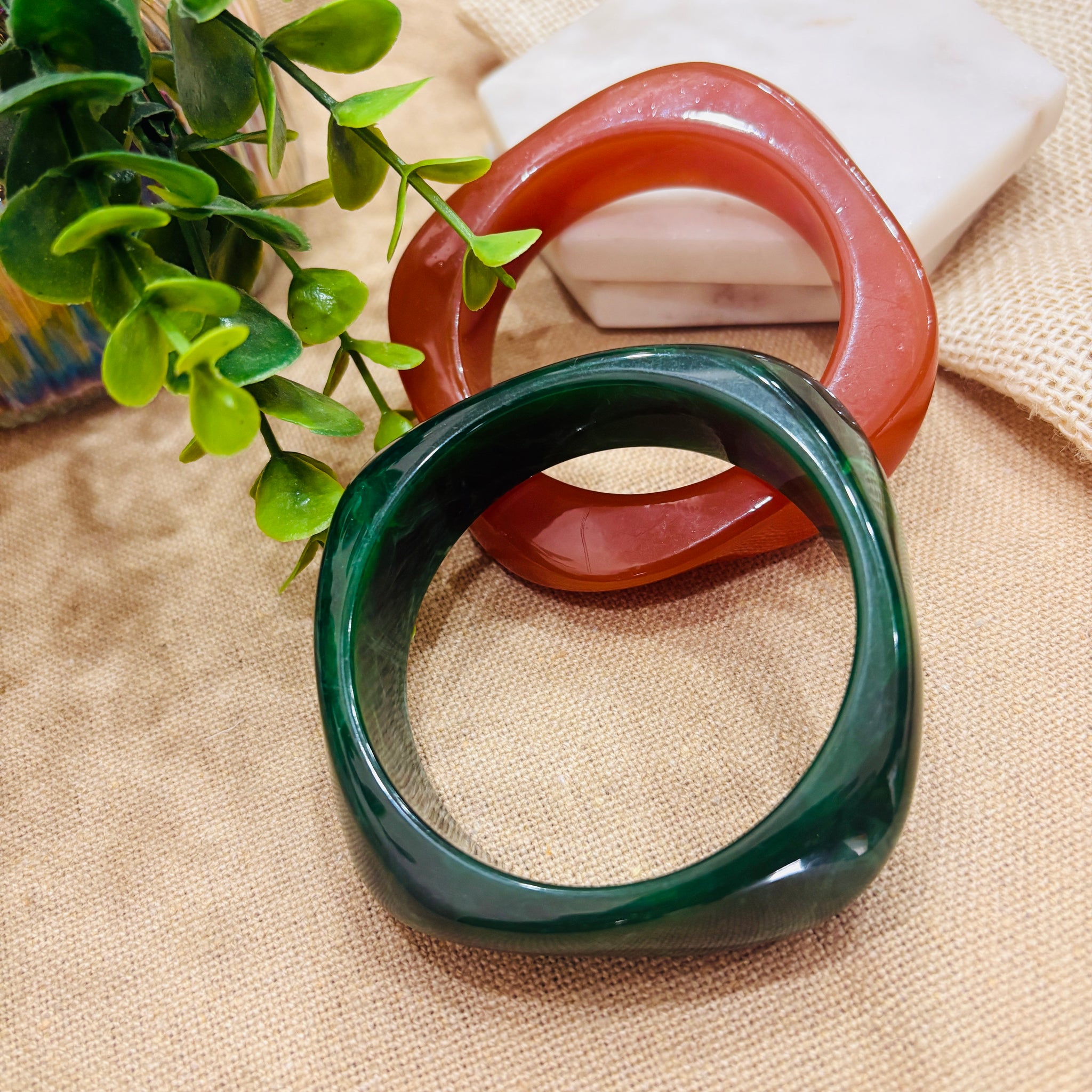 Exaggerated Resin Bangles Pack of 2
