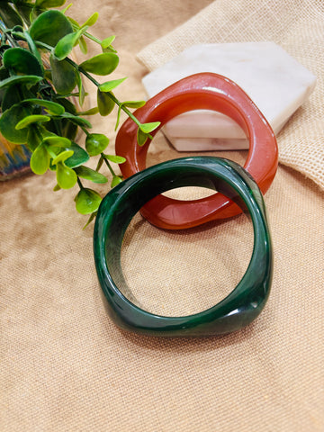 Exaggerated Resin Bangles Pack of 2