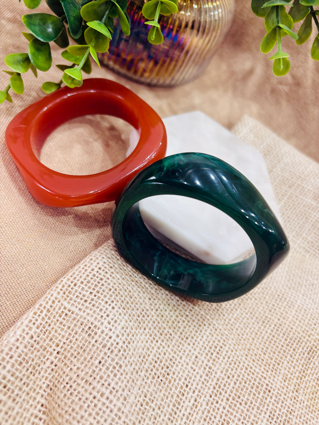 Exaggerated Resin Bangles Pack of 2
