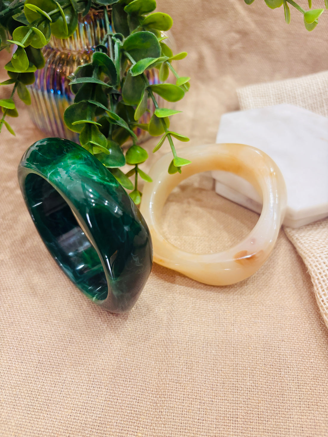 Exaggerated Resin Bangles Pack of 2