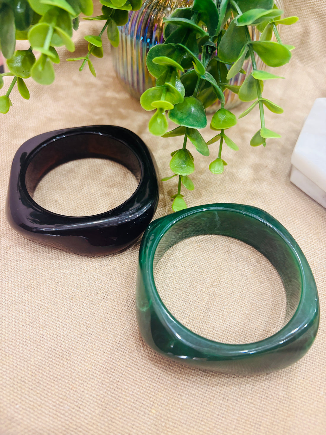 Exaggerated Resin Bangles Pack of 2