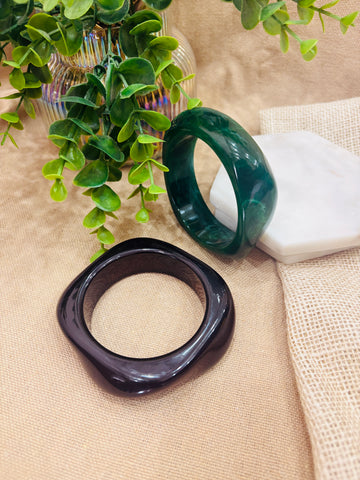 Exaggerated Resin Bangles Pack of 2