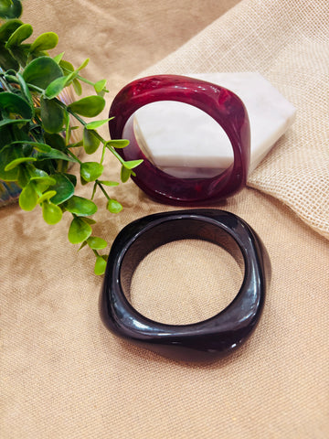 Exaggerated Resin Bangles Pack of 2