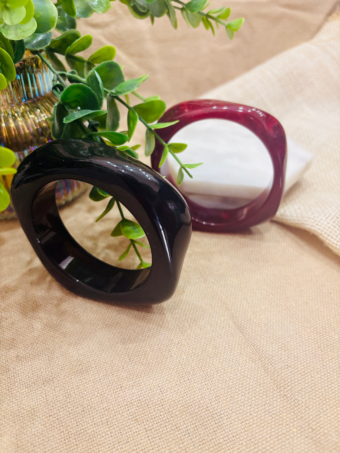 Exaggerated Resin Bangles Pack of 2