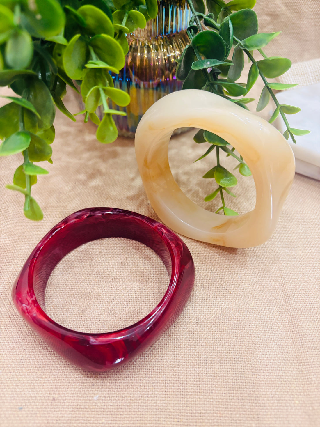 Exaggerated Resin Bangles Pack of 2
