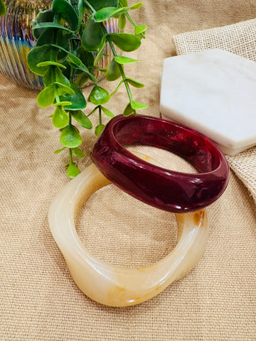 Exaggerated Resin Bangles Pack of 2