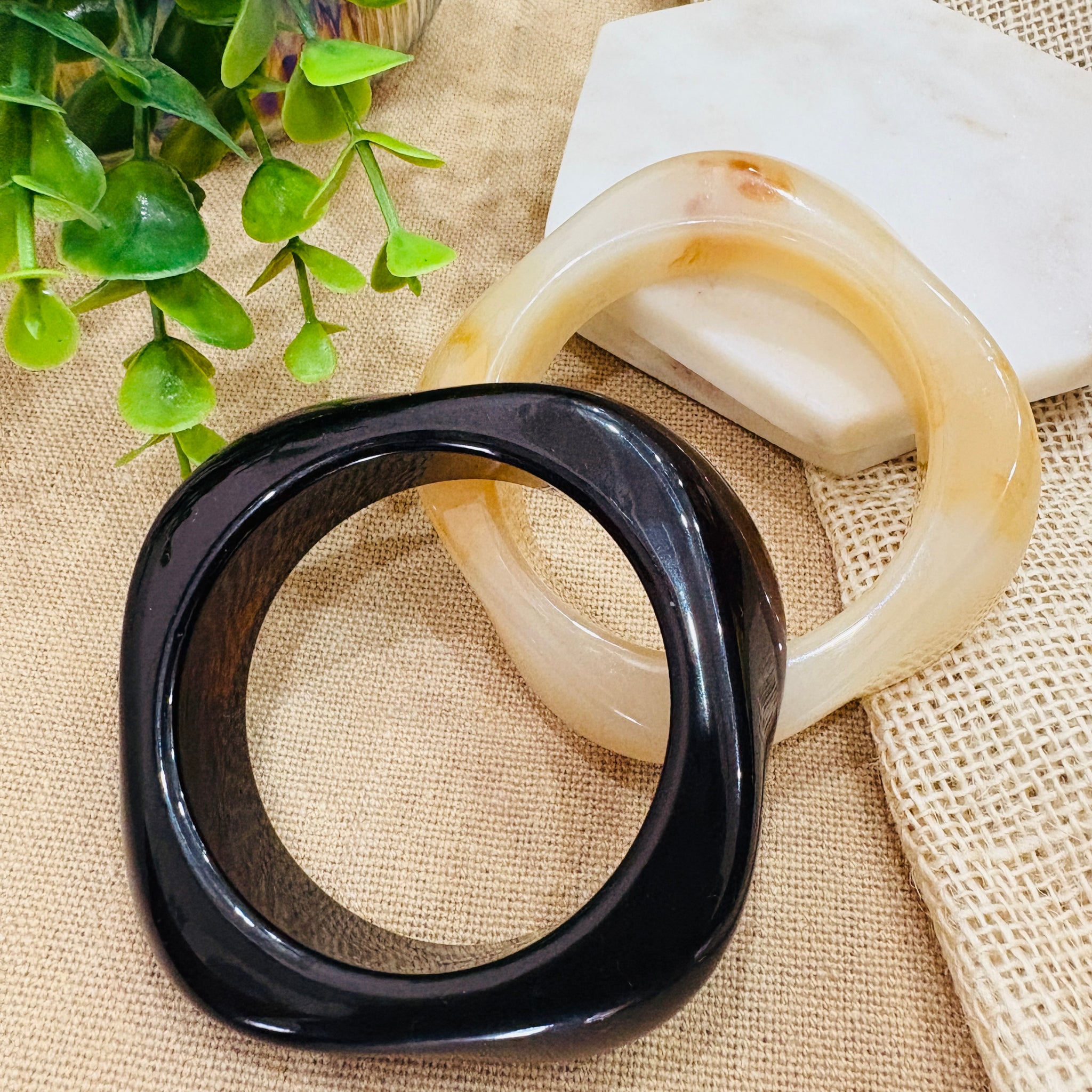 Exaggerated Resin Bangles Pack of 2