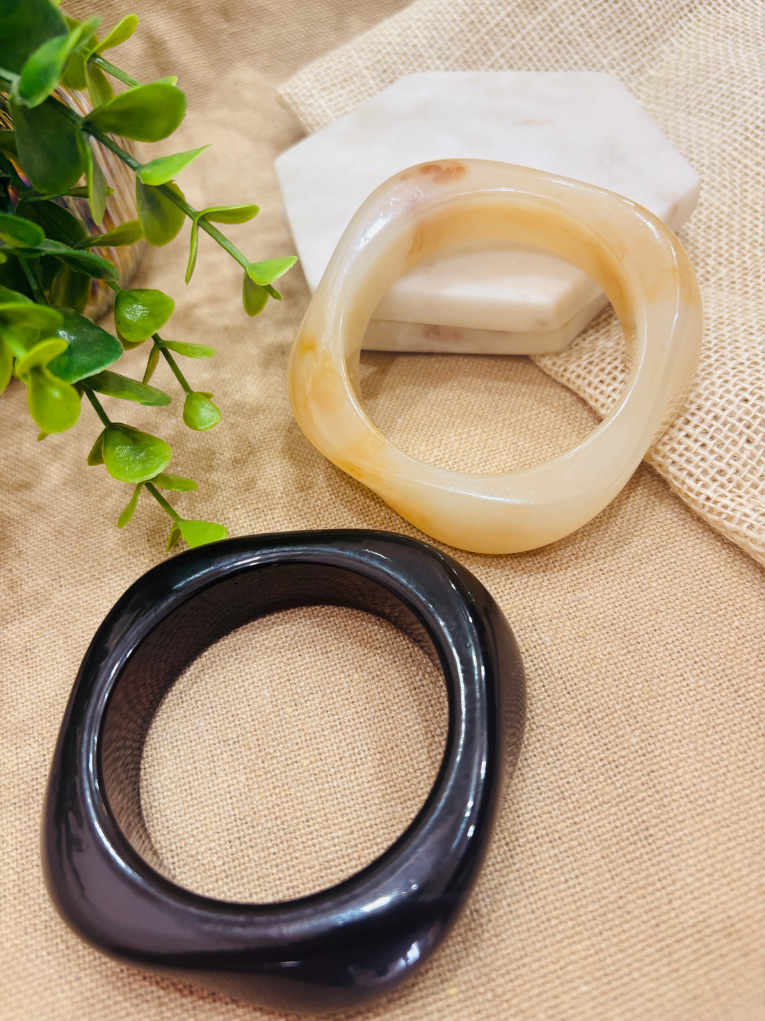 Exaggerated Resin Bangles Pack of 2
