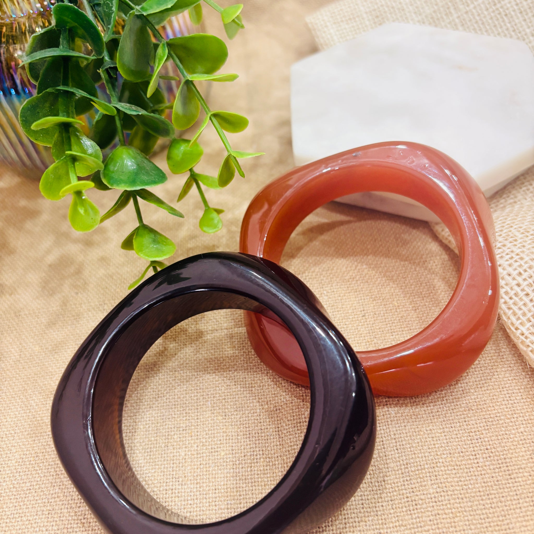 Exaggerated Resin Bangles Pack of 2