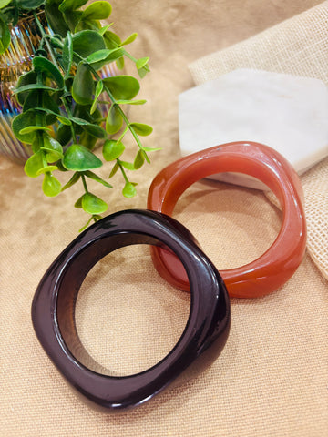 Exaggerated Resin Bangles Pack of 2