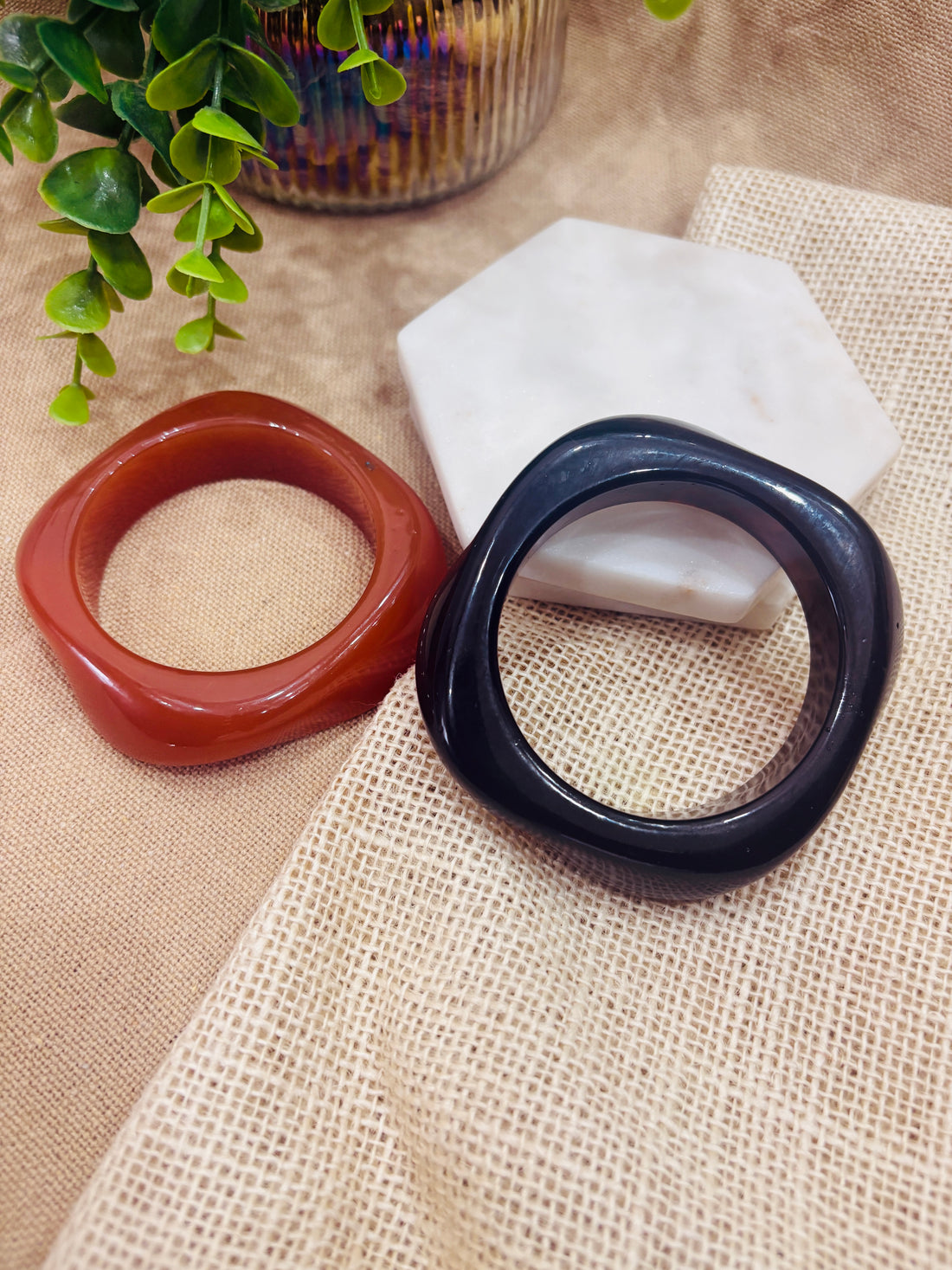 Exaggerated Resin Bangles Pack of 2