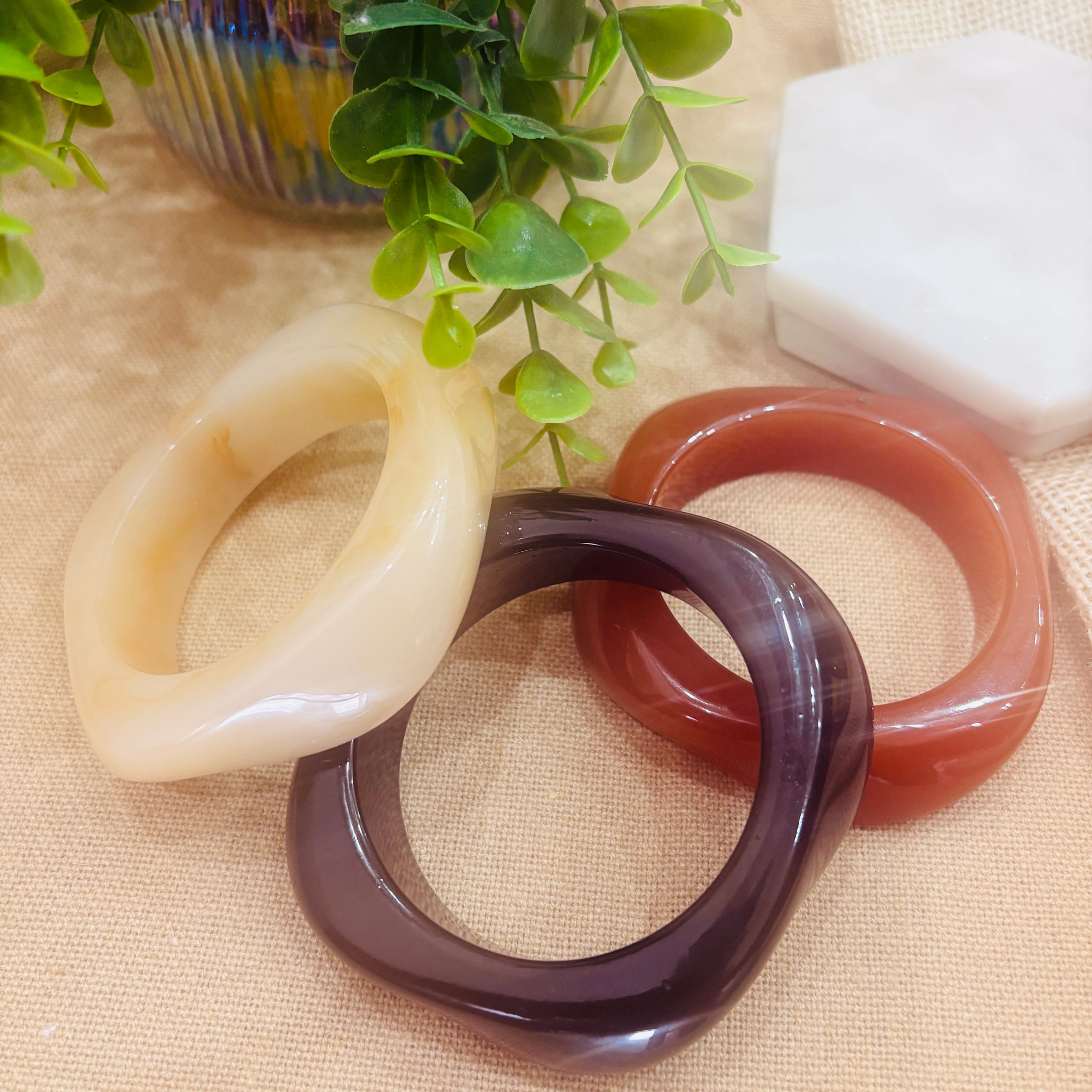 Exaggerated Resin Bangles Pack of 3