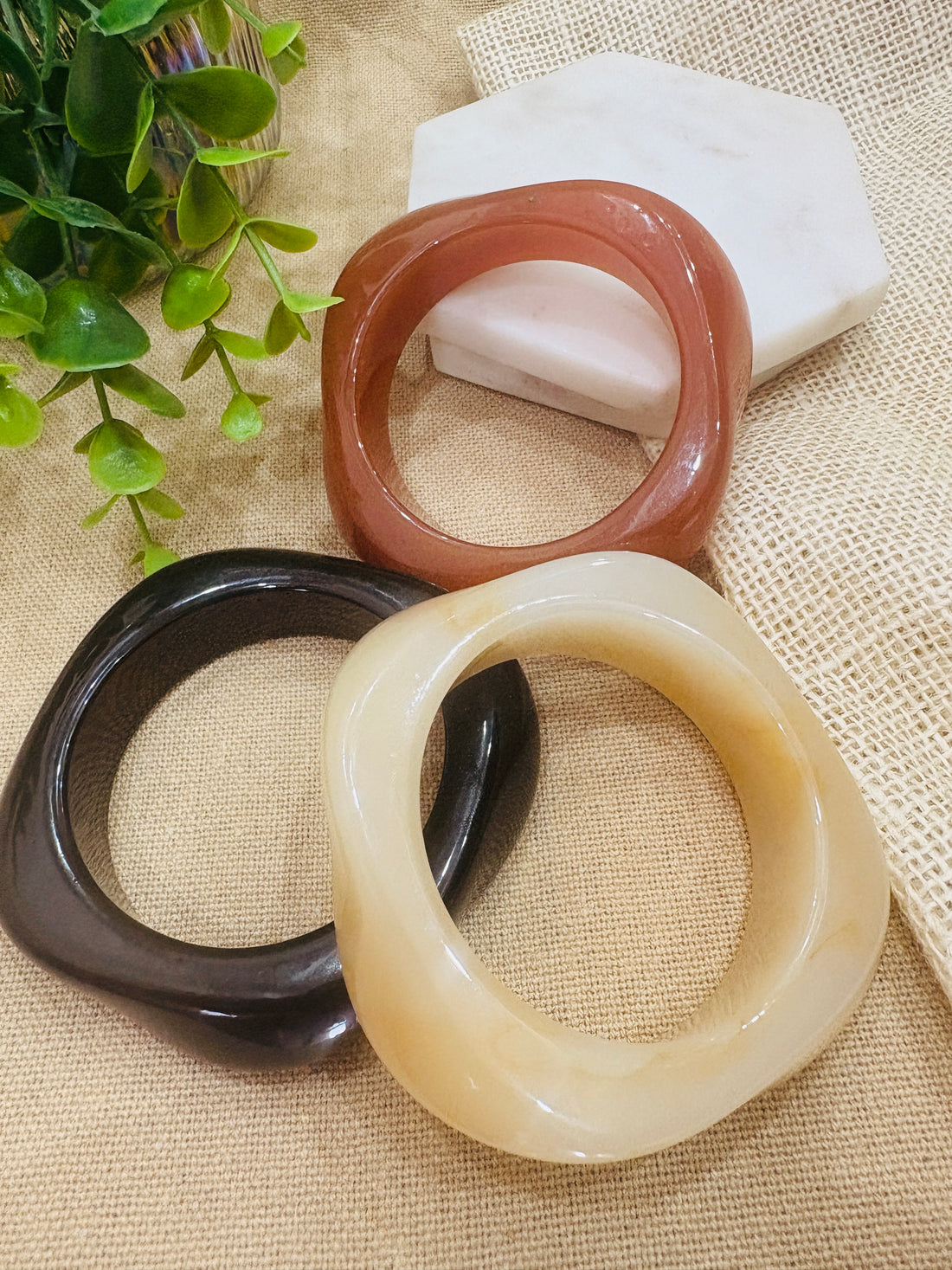 Exaggerated Resin Bangles Pack of 3
