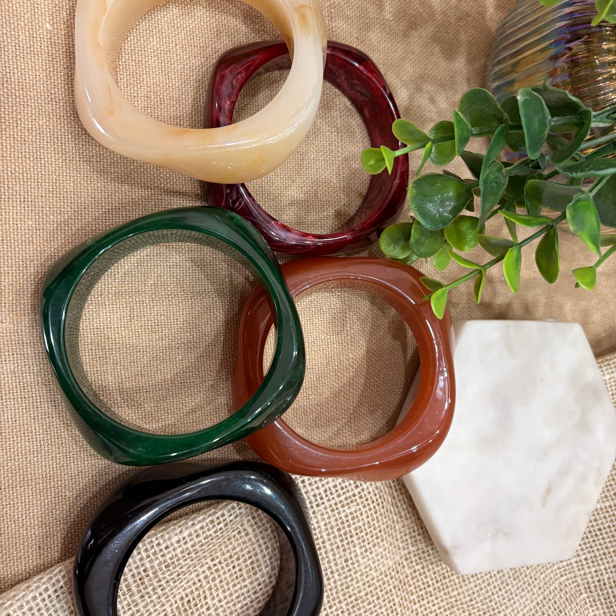 Exaggerated Resin Bangles Pack of 5