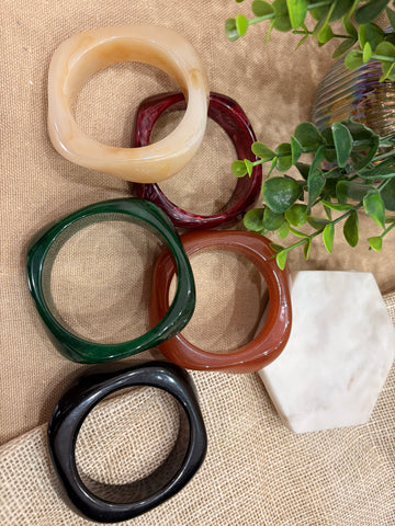 Exaggerated Resin Bangles Pack of 5