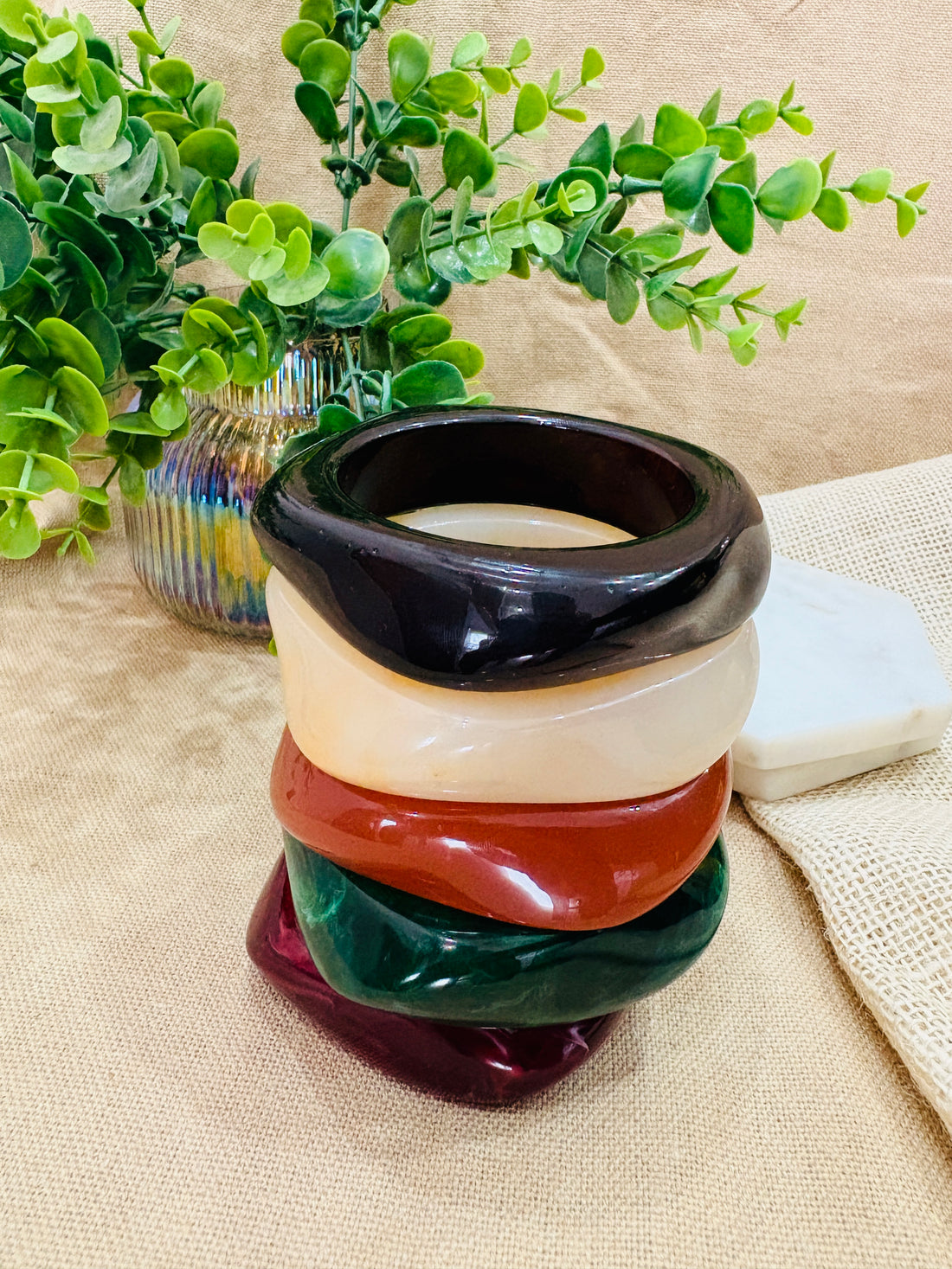 Exaggerated Resin Bangles Pack of 5